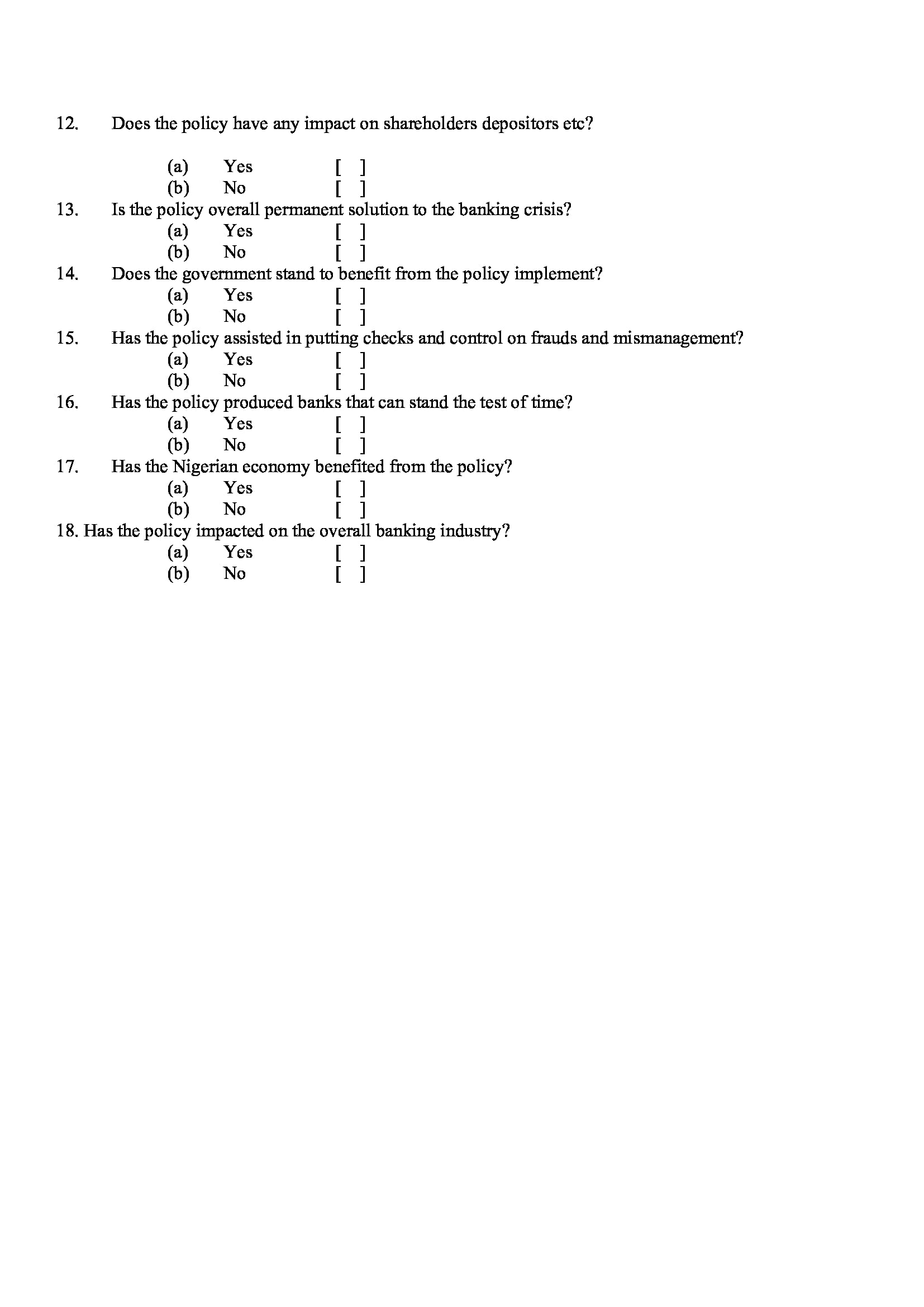 Questionnaire Sample 2 -Developing Research Questions and Questionnaires