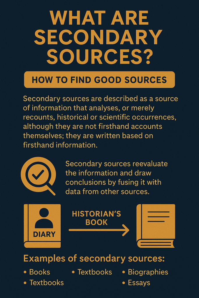 WHAT ARE SECONDARY SOURCES? - HOW TO FIND GOOD SOURCES