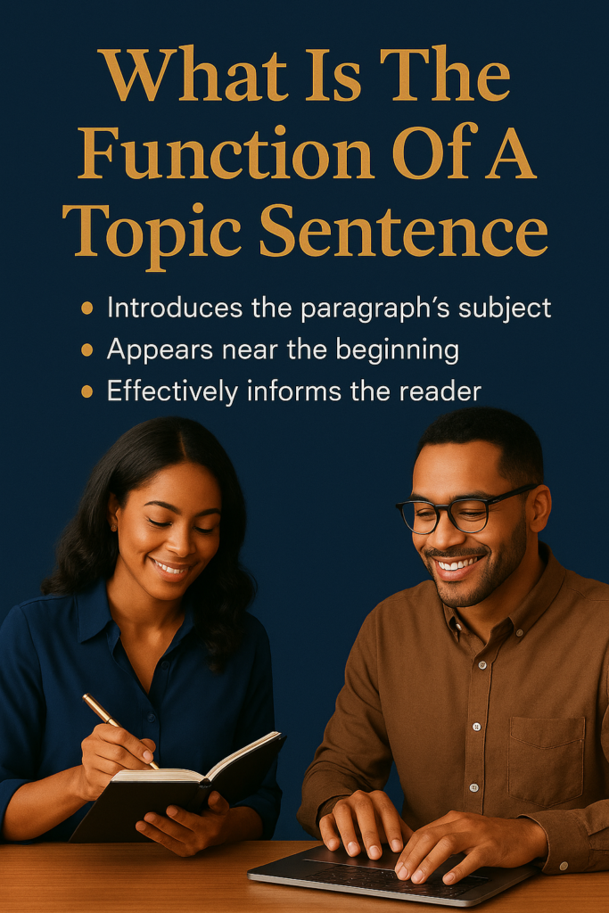 What is the function of a topic sentence 12 What Is The Function Of A Topic Sentence