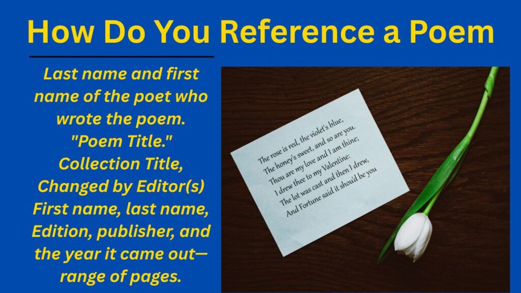 How Do You Reference a Poem