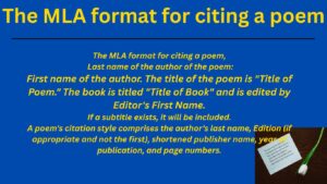 How do you reference a poem 1 The MLA format for citing a poem
