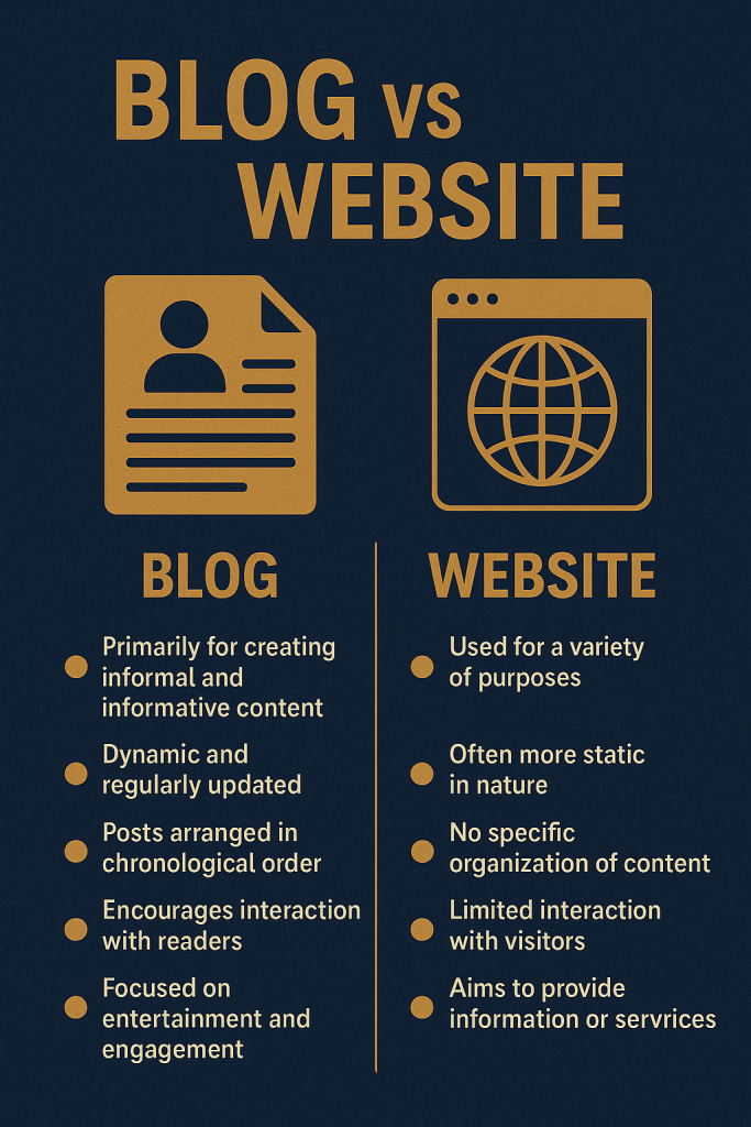 THE DIFFERENCE BETWEEN A BLOG AND A WEBSITE