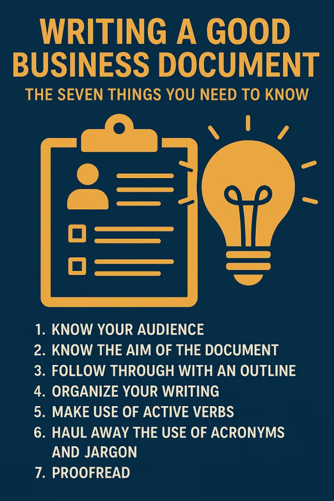 Writing A Good Business Document - The Seven Things You Need to Know 