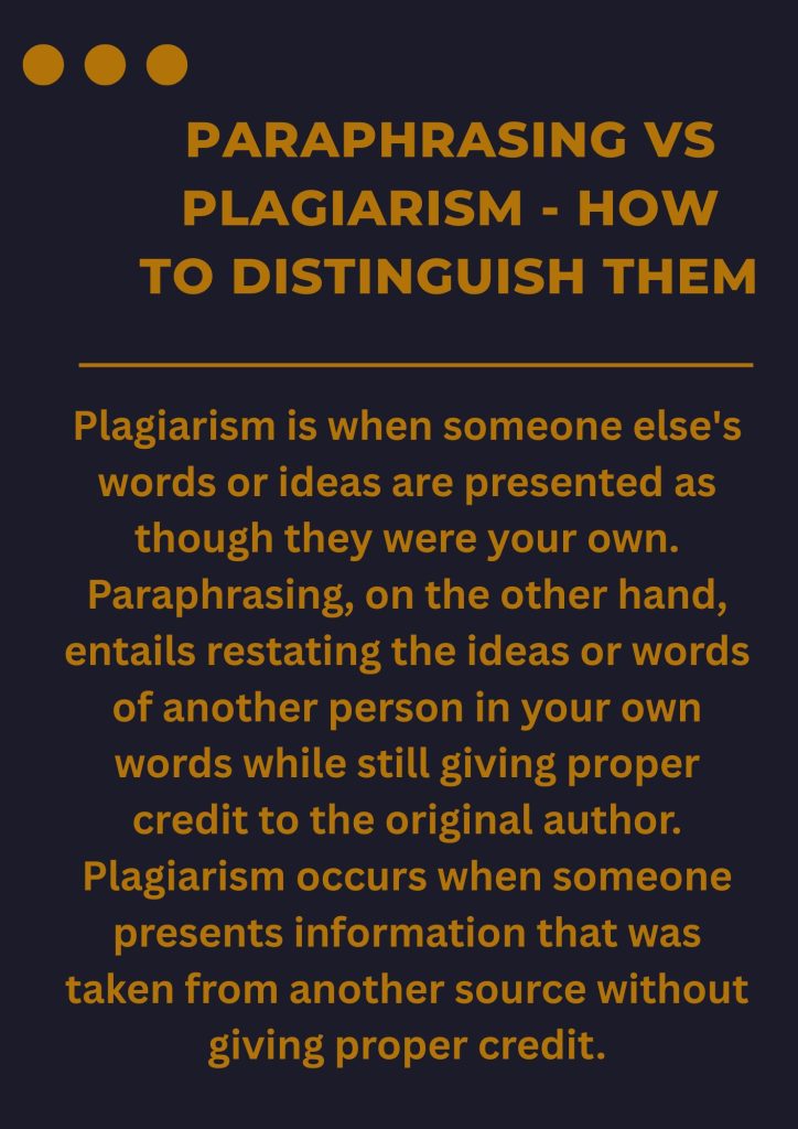 PARAPHRASING VS PLAGIARISM - HOW TO DISTINGUISH THEM 