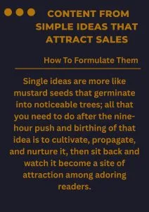 Content From Simple Ideas That Attract Sales - How To Formulate Them